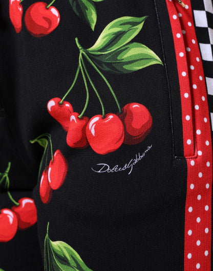 Брюки-джоггери Dolce &amp; Gabbana Black Red Cherry із середньою талією