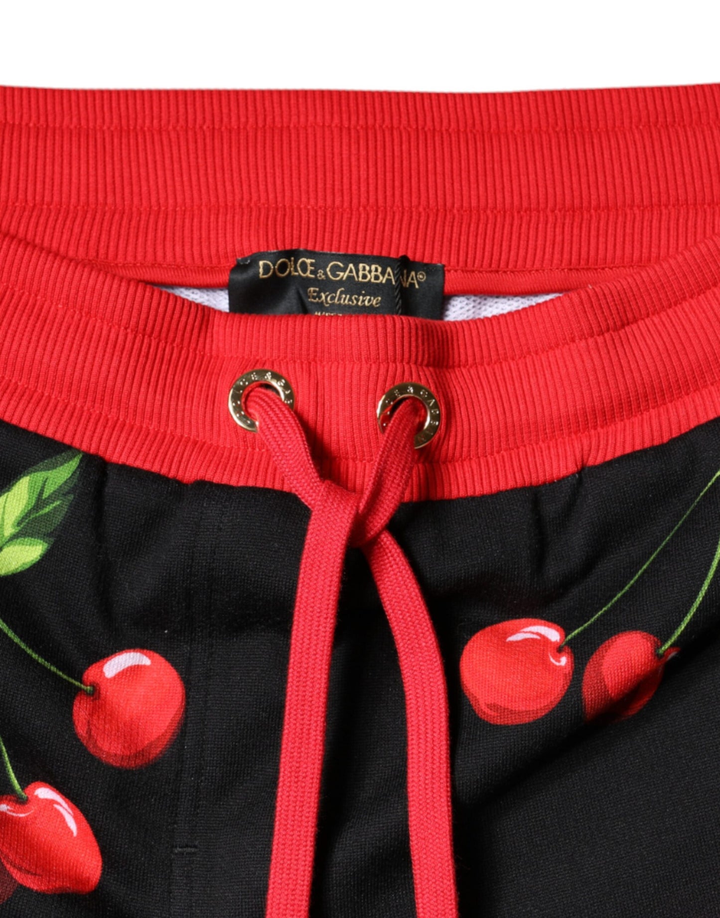 Брюки-джоггери Dolce &amp; Gabbana Black Red Cherry із середньою талією
