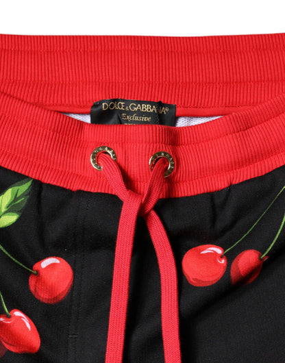 Брюки-джоггери Dolce &amp; Gabbana Black Red Cherry із середньою талією