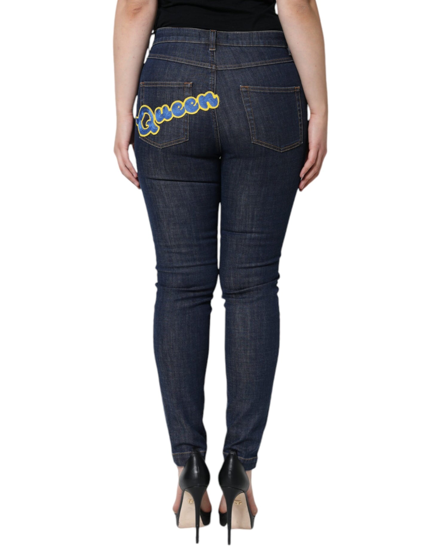 Бавовняні завужені джинси Dolce &amp; Gabbana Dark Blue QUEEN