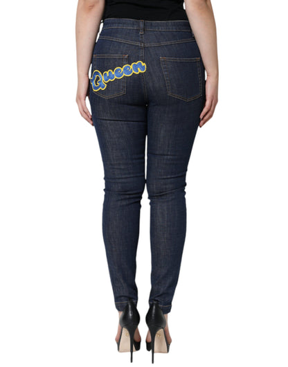 Бавовняні завужені джинси Dolce &amp; Gabbana Dark Blue QUEEN