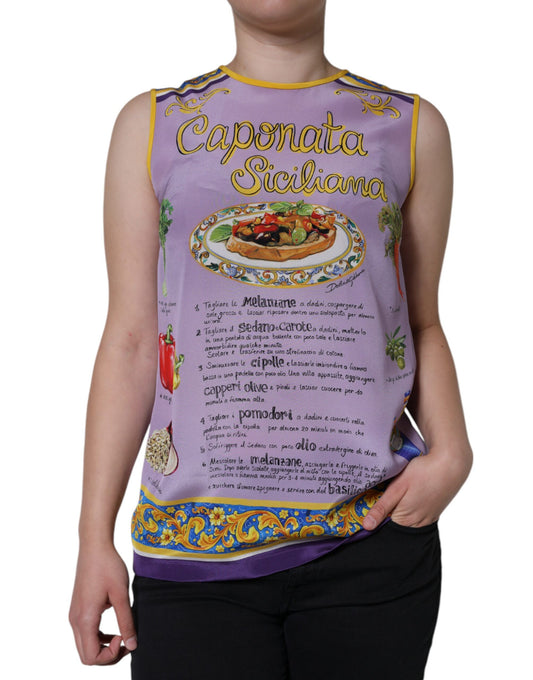 Майка Dolce &amp; Gabbana з фіолетовим шовком Caponata Siciliana