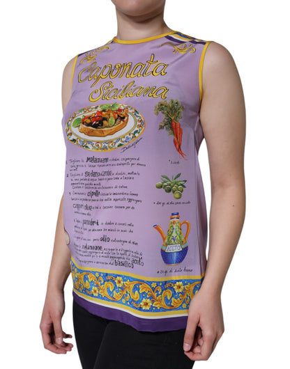 Майка Dolce &amp; Gabbana з фіолетовим шовком Caponata Siciliana