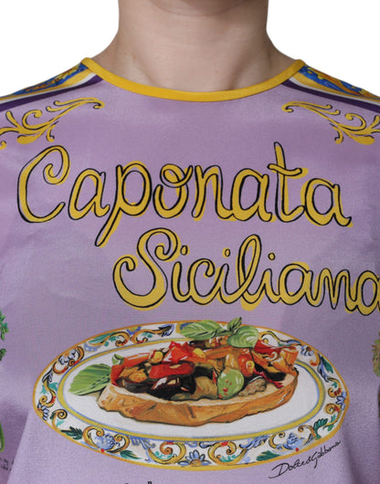 Майка Dolce &amp; Gabbana з фіолетовим шовком Caponata Siciliana