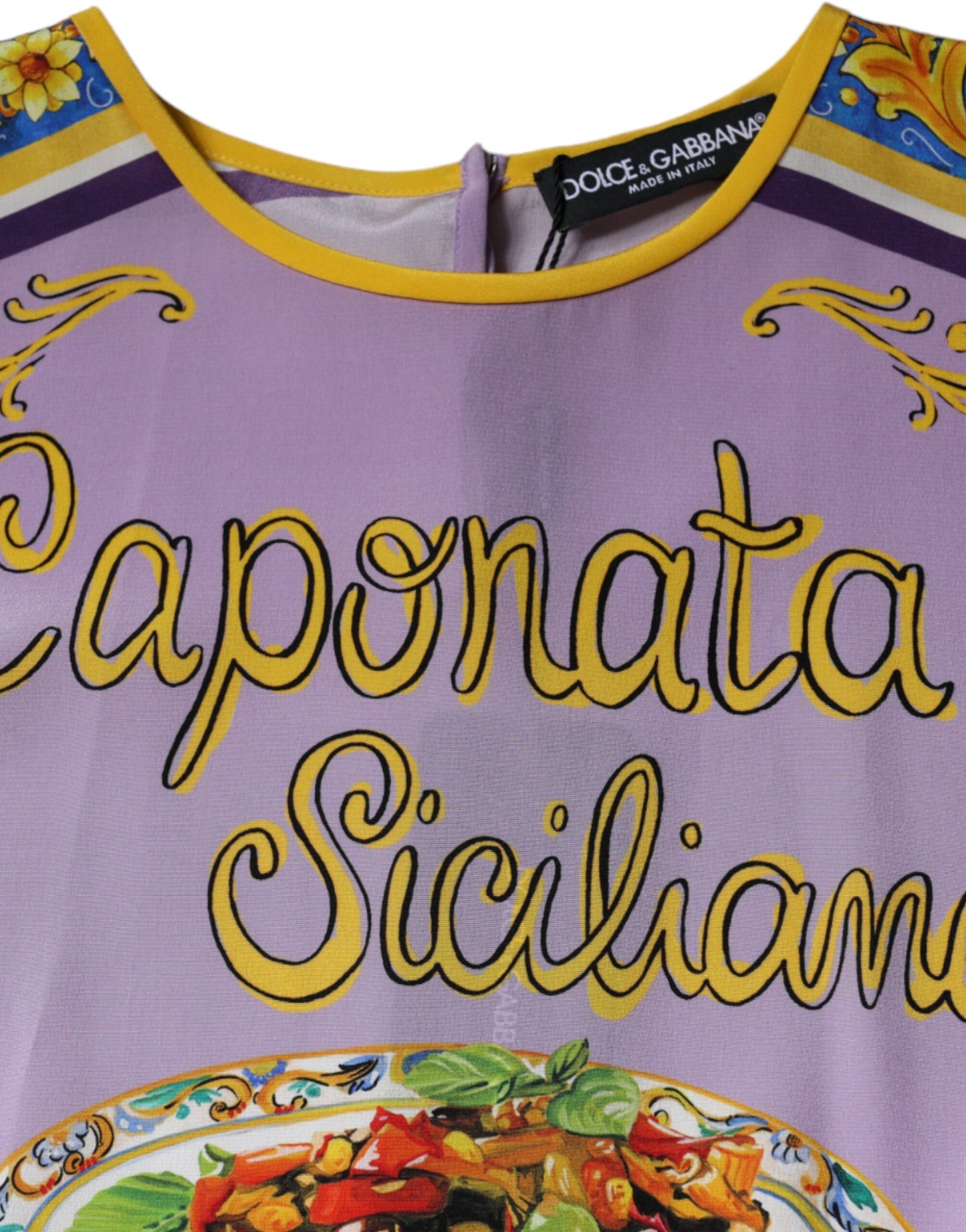 Майка Dolce &amp; Gabbana з фіолетовим шовком Caponata Siciliana