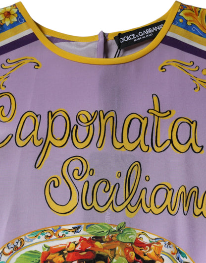 Майка Dolce &amp; Gabbana з фіолетовим шовком Caponata Siciliana