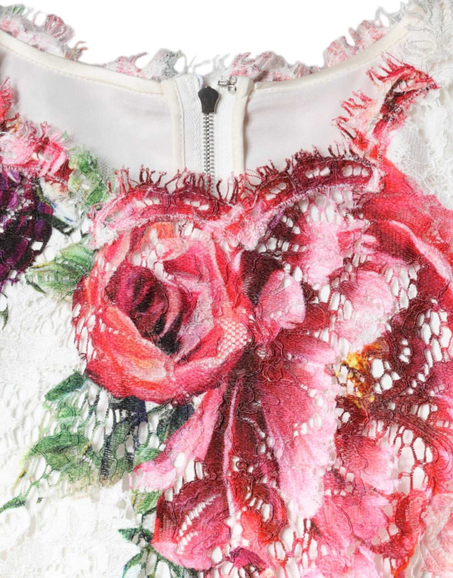 Мереживна блуза з короткими рукавами Dolce &amp; Gabbana White Peony