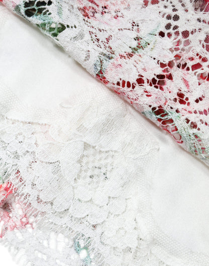 Мереживна блуза з короткими рукавами Dolce &amp; Gabbana White Peony