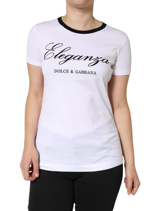 Бавовняна футболка з короткими рукавами з принтом Dolce &amp; Gabbana Eleganza