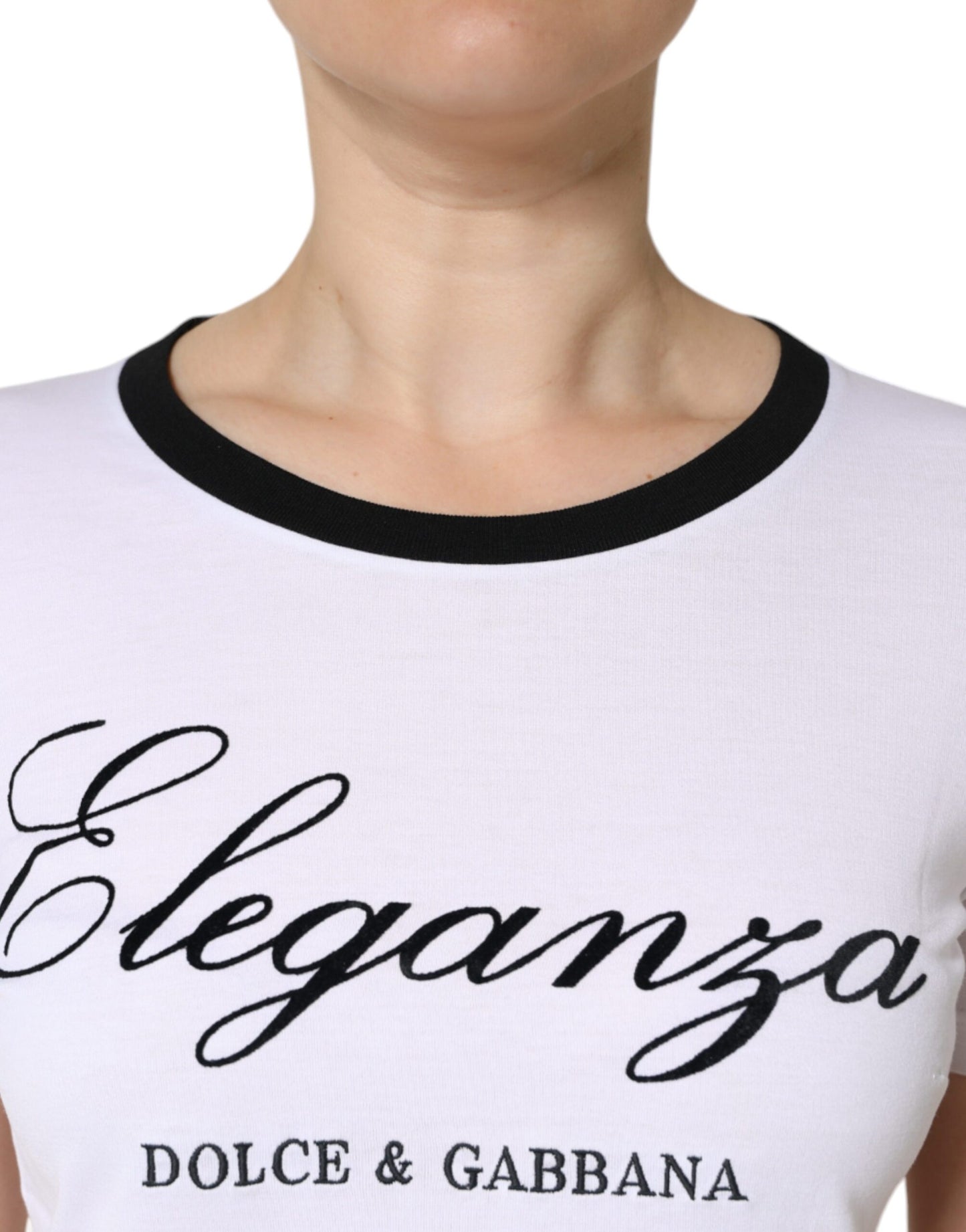 Бавовняна футболка з короткими рукавами з принтом Dolce &amp; Gabbana Eleganza