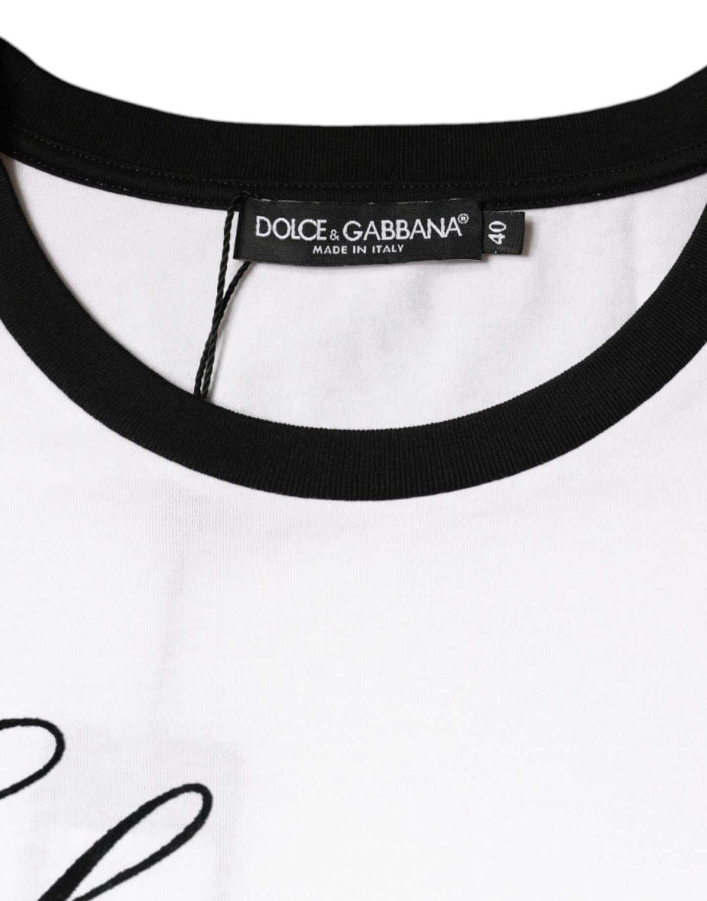 Бавовняна футболка з короткими рукавами з принтом Dolce &amp; Gabbana Eleganza