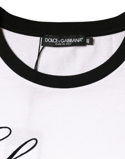 Бавовняна футболка з короткими рукавами з принтом Dolce &amp; Gabbana Eleganza