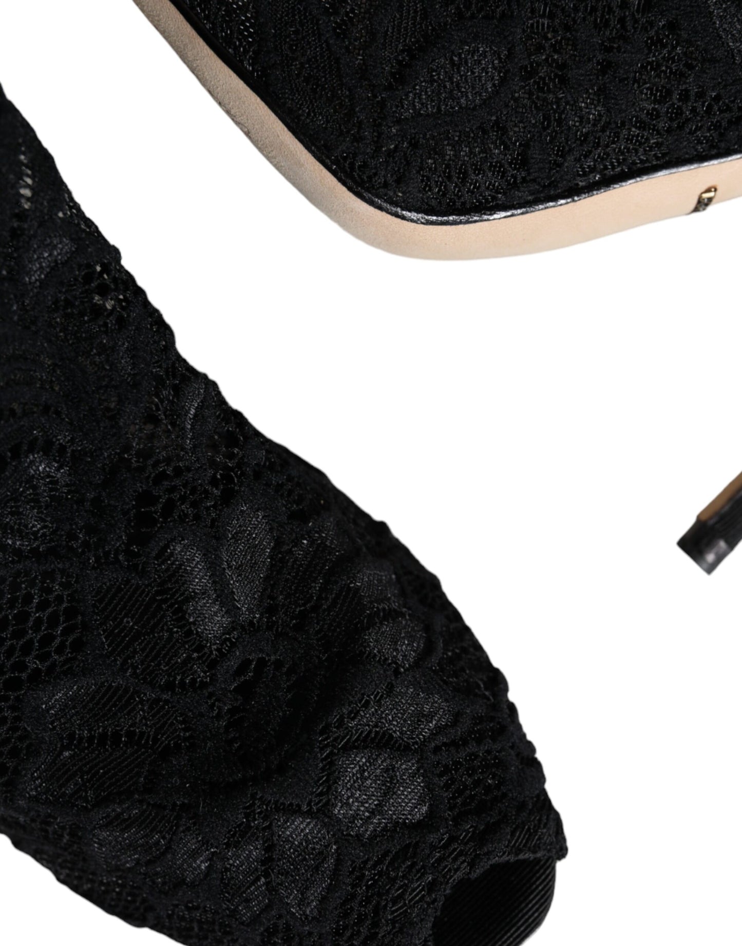 Черевики Dolce &amp; Gabbana на чорних стрейч-підборах до середини гомілки