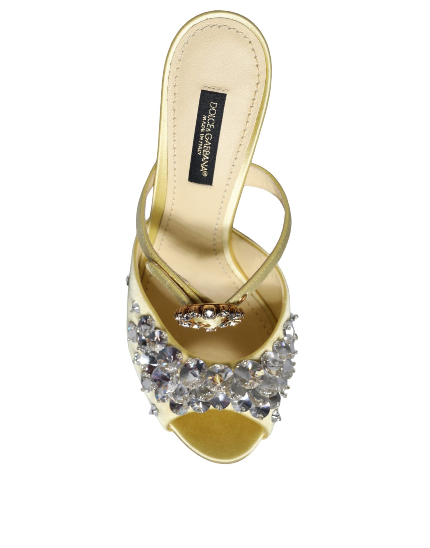 Жовті босоніжки Mary Janes із кристалічним атласом Dolce &amp; Gabbana