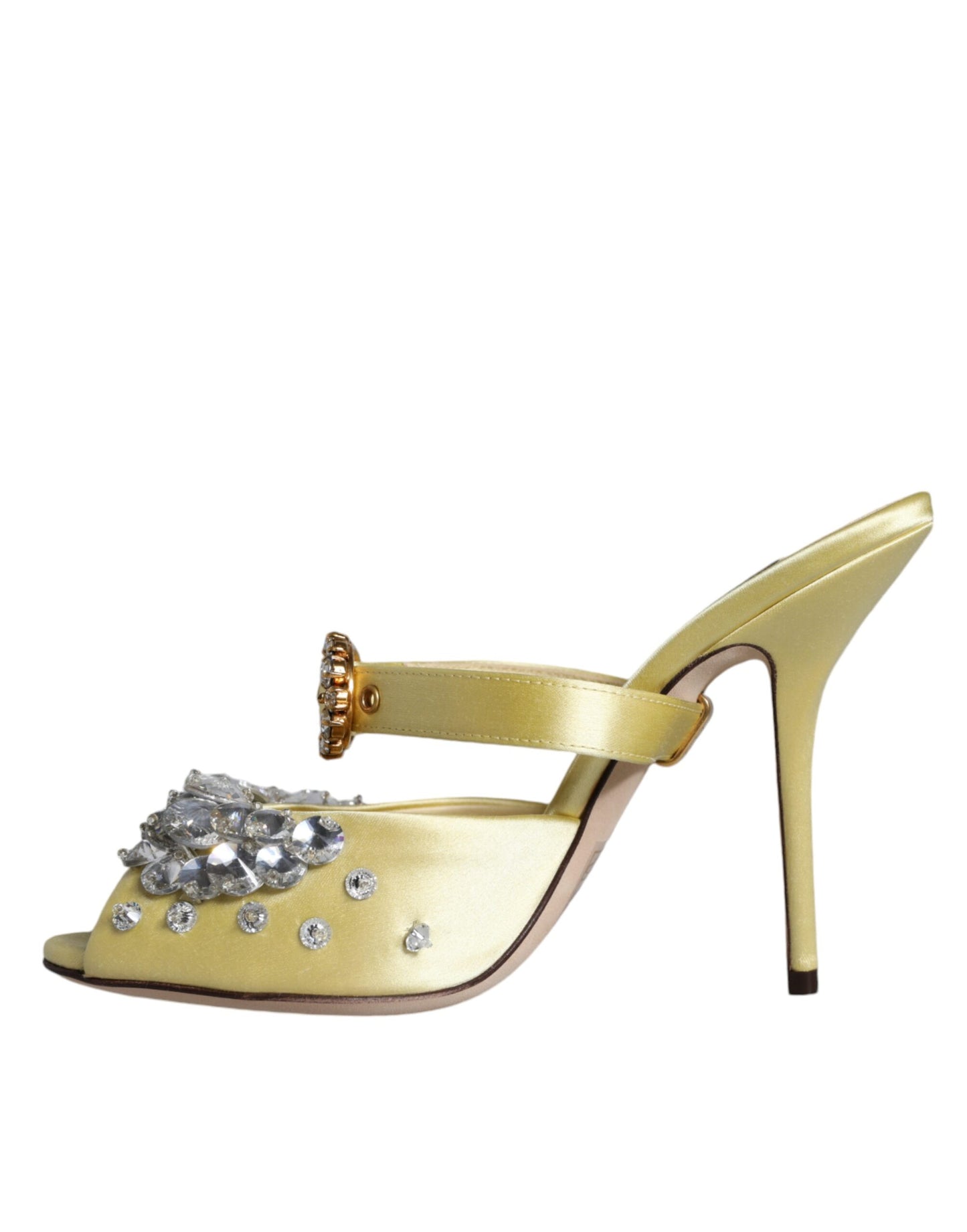 Жовті босоніжки Mary Janes із кристалічним атласом Dolce &amp; Gabbana