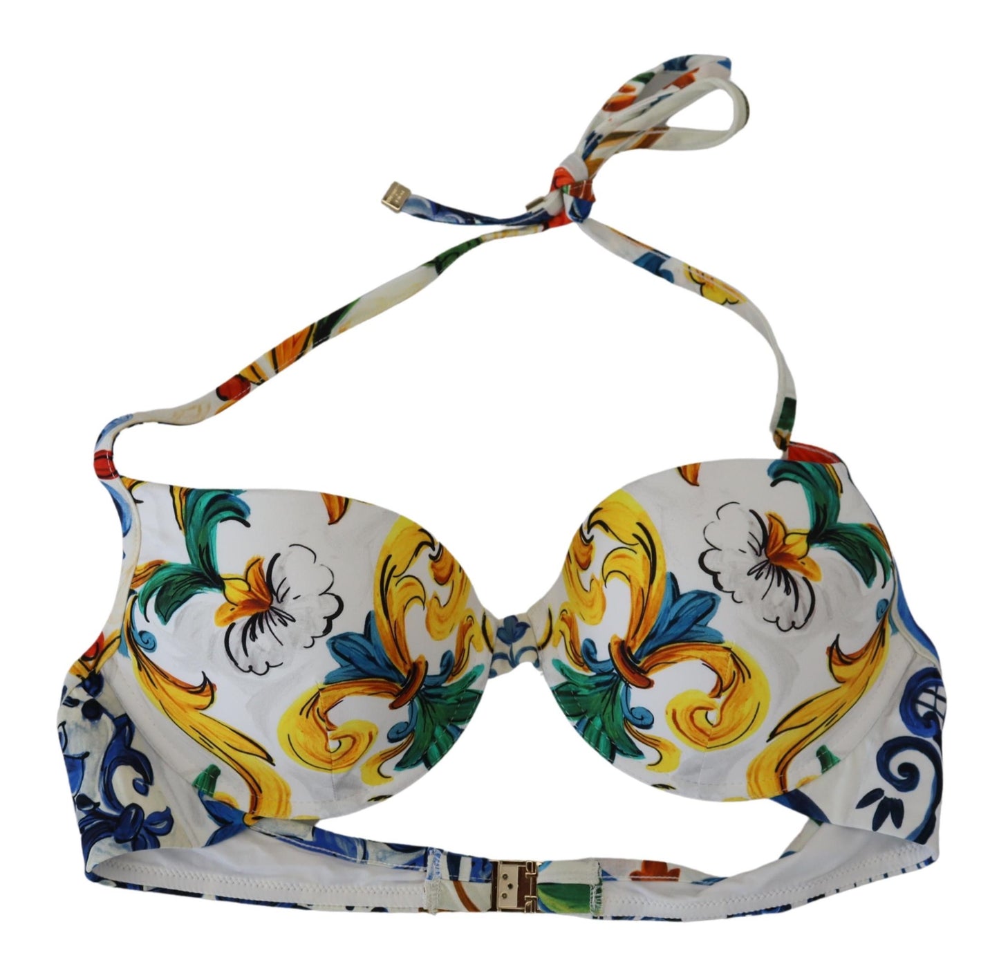 Dolce &amp; Gabbana Біла майоліка Пляжний одяг Купальники Топ бікіні