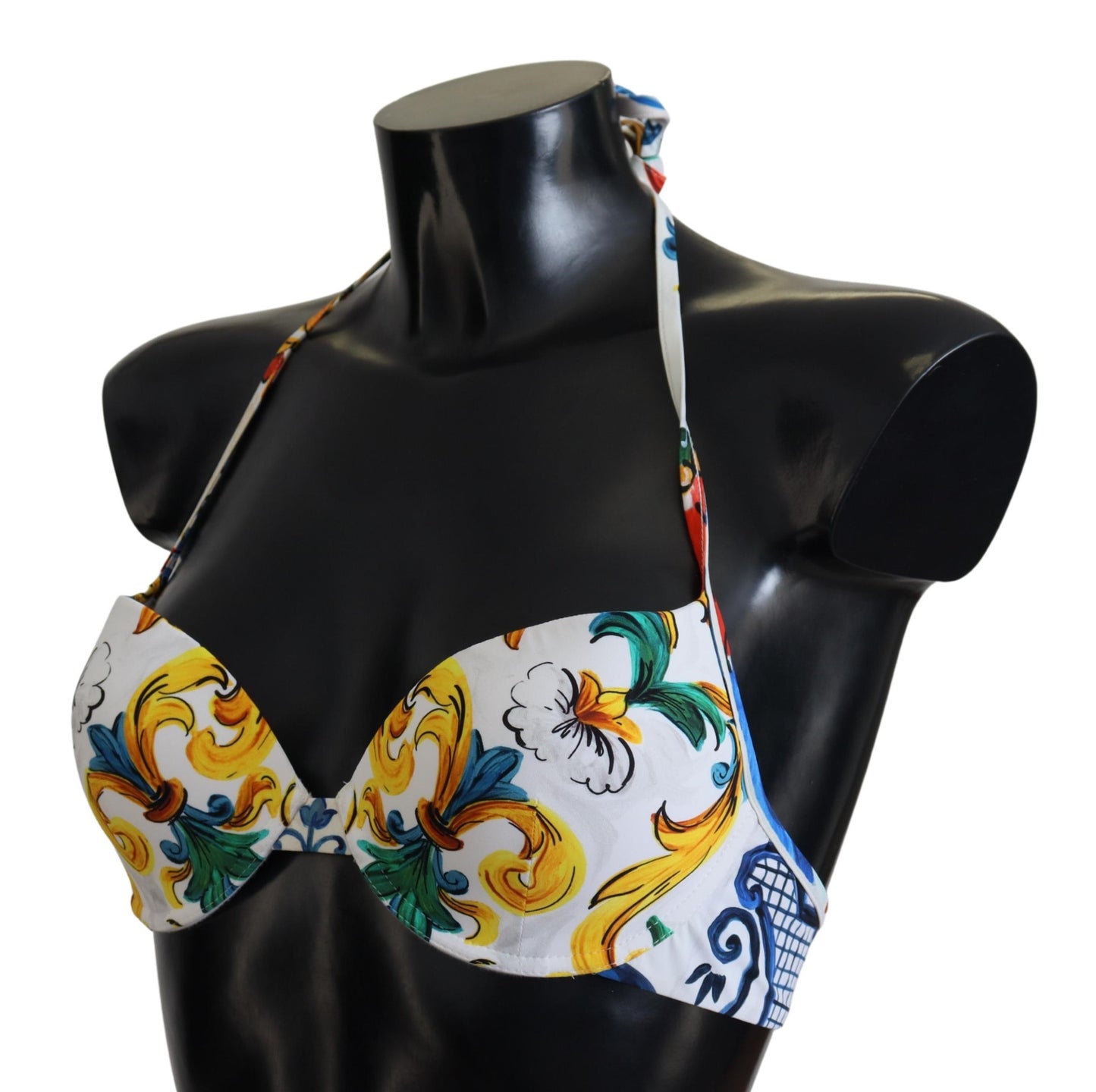 Dolce &amp; Gabbana Біла майоліка Пляжний одяг Купальники Топ бікіні