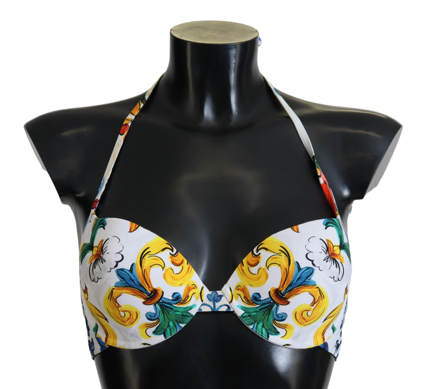 Dolce &amp; Gabbana Біла майоліка Пляжний одяг Купальники Топ бікіні