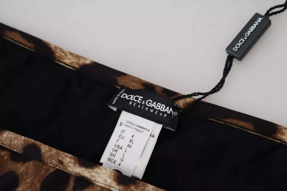 Коричневий купальник Dolce &amp; Gabbana з леопардовим принтом. Купальник, низ бікіні