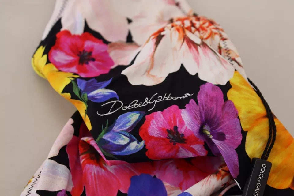 Чорний купальник Dolce &amp; Gabbana з квітковим принтом. Купальник бікіні