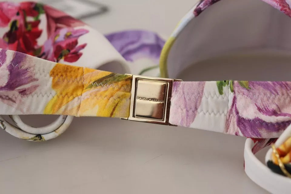 Білий пляжний одяг із квітковим принтом Dolce &amp; Gabbana, купальний костюм, бікіні