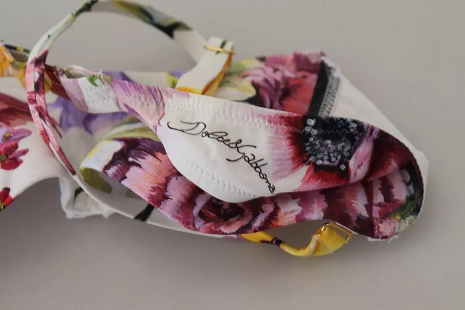 Білий пляжний одяг із квітковим принтом Dolce &amp; Gabbana, купальний костюм, бікіні