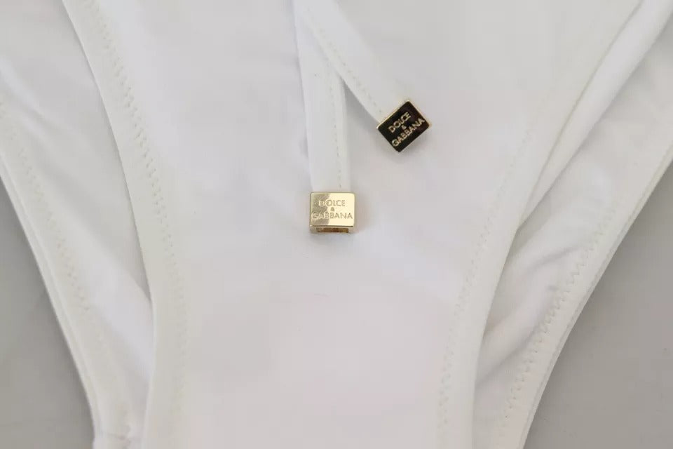 Dolce &amp; Gabbana Білий DG логотип Пляжний одяг Купальники Бікіні