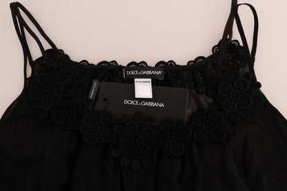 Елегантна чорна шовкова мереживна сорочка Dolce &amp; Gabbana