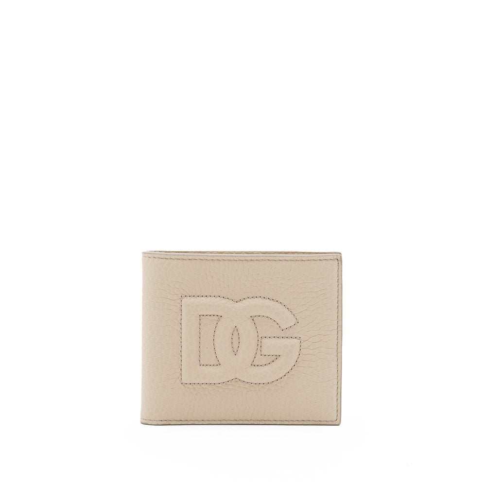 Бежевий шкіряний гаманець Dolce &amp; Gabbana