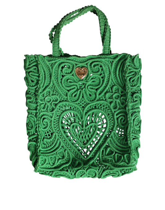Маленька зелена сумка Dolce &amp; Gabbana з мереживом Cordonetto Beatrice