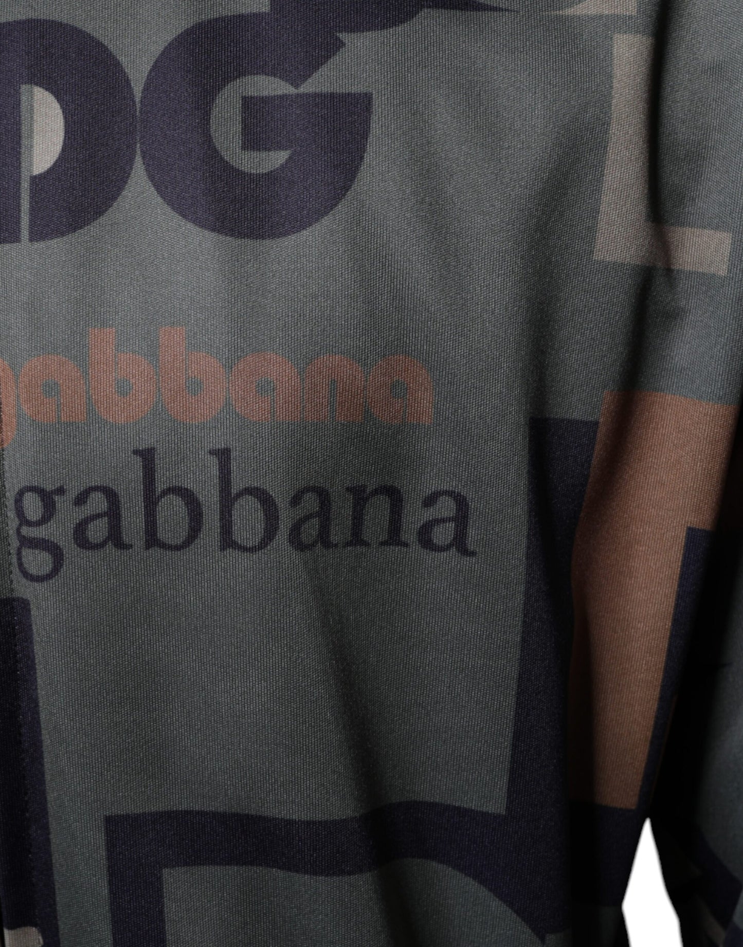 Поліестеровий светр із зеленим логотипом Dolce &amp; Gabbana на блискавці