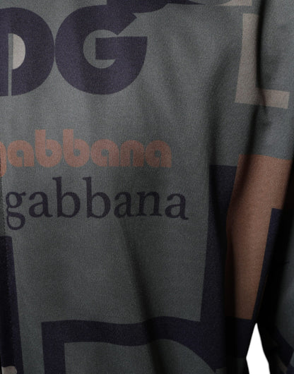 Поліестеровий светр із зеленим логотипом Dolce &amp; Gabbana на блискавці