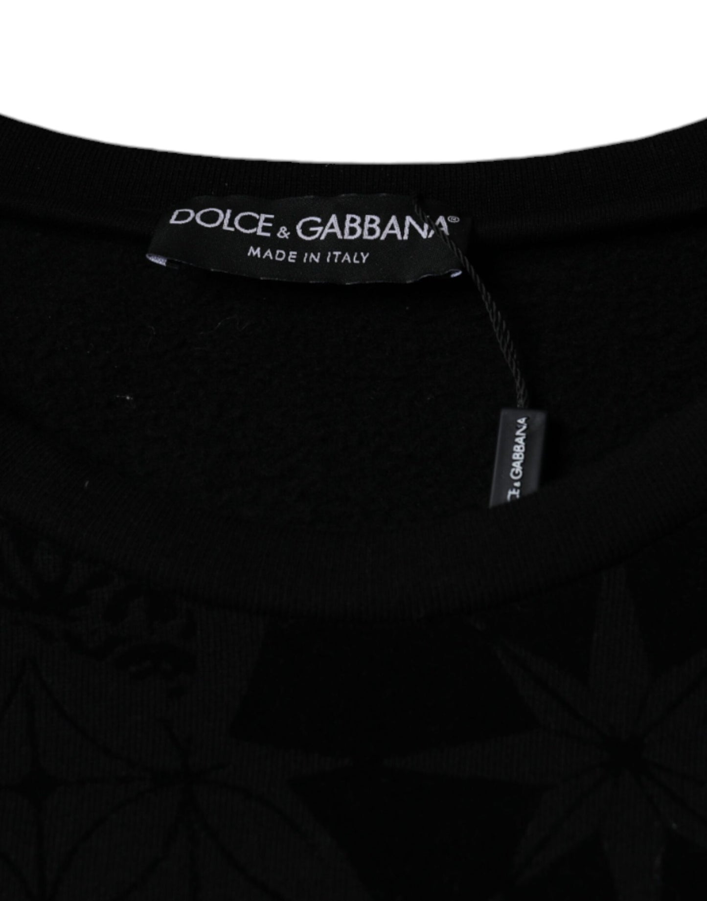 Чорний светр з круглим вирізом і принтом Dolce &amp; Gabbana