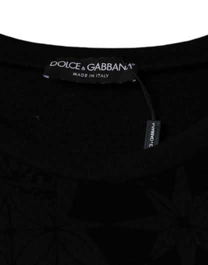 Чорний светр з круглим вирізом і принтом Dolce &amp; Gabbana