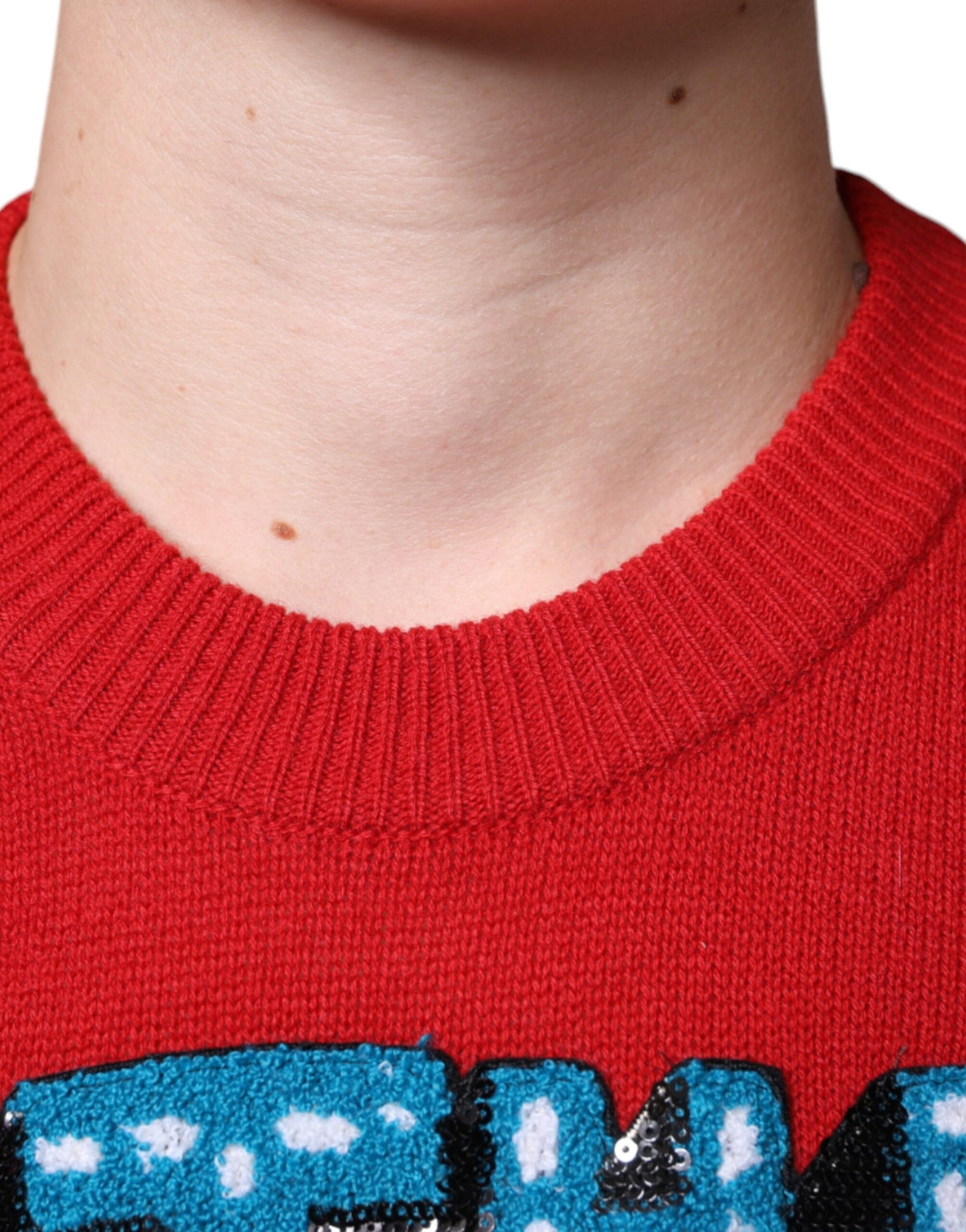 Світшот Dolce &amp; Gabbana Red I'm The King Wool з круглим вирізом
