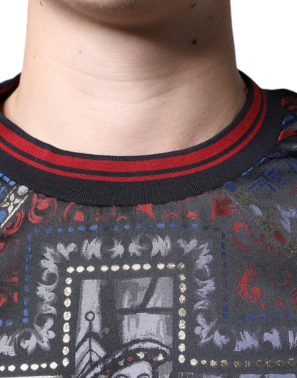 Багатоколірний жаккардовий светр з круглим вирізом Dolce &amp; Gabbana