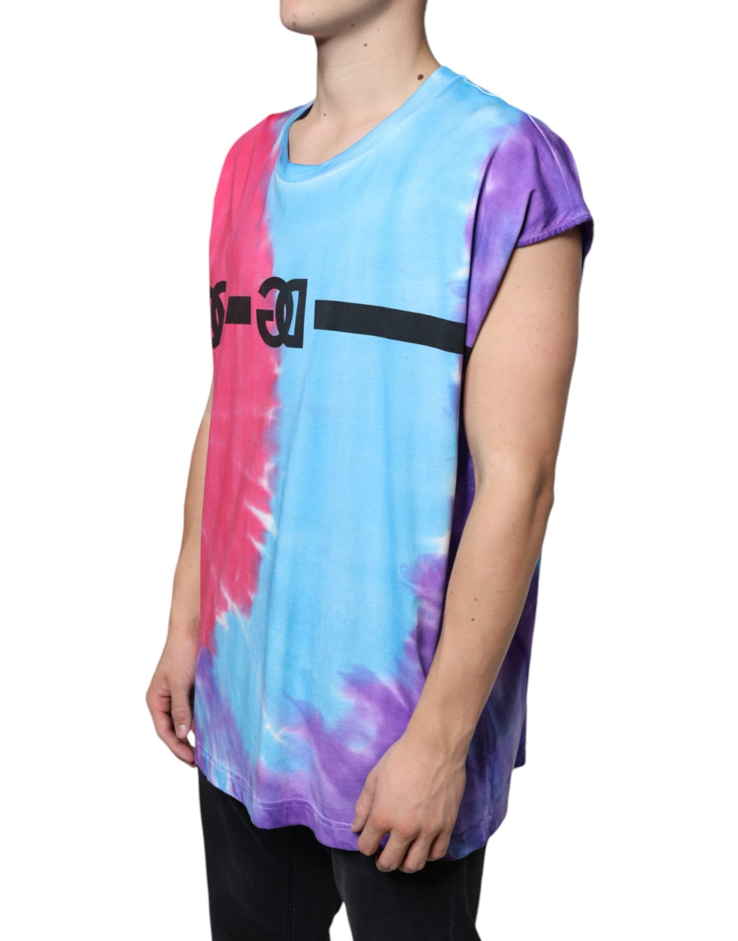 Багатоколірна бавовняна футболка без рукавів Dolce &amp; Gabbana Tie Dye