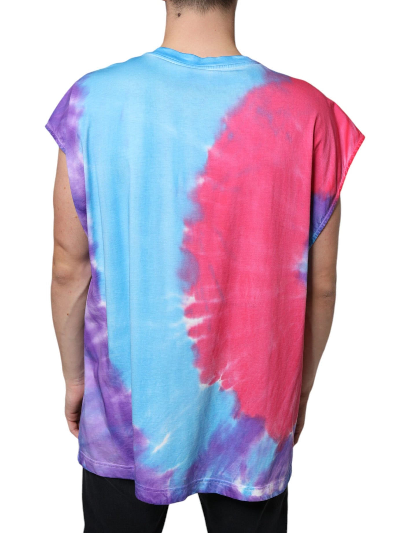 Багатоколірна бавовняна футболка без рукавів Dolce &amp; Gabbana Tie Dye