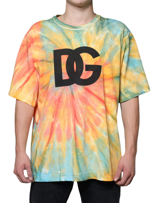 Багатоколірна бавовняна футболка з логотипом Dolce &amp; Gabbana Tie-Dye