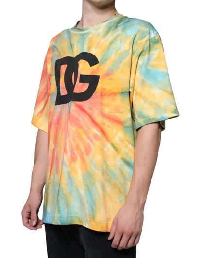 Багатоколірна бавовняна футболка з логотипом Dolce &amp; Gabbana Tie-Dye
