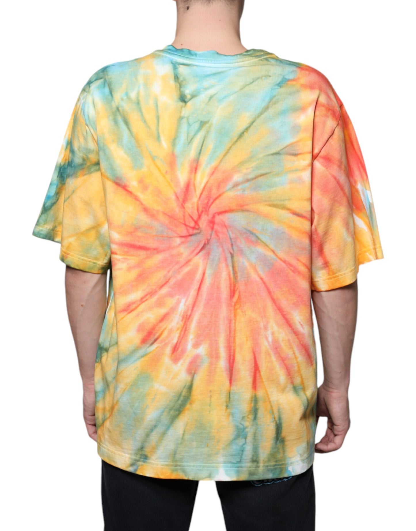 Багатоколірна бавовняна футболка з логотипом Dolce &amp; Gabbana Tie-Dye
