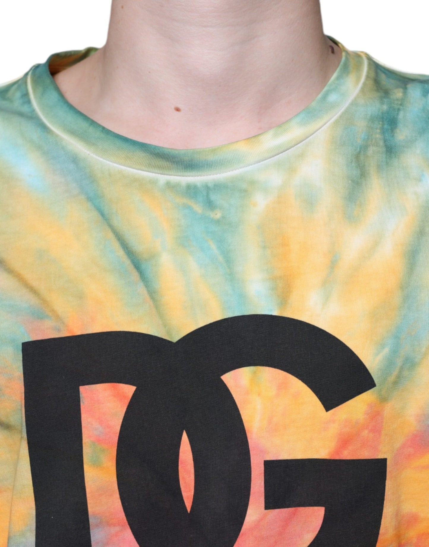 Багатоколірна бавовняна футболка з логотипом Dolce &amp; Gabbana Tie-Dye