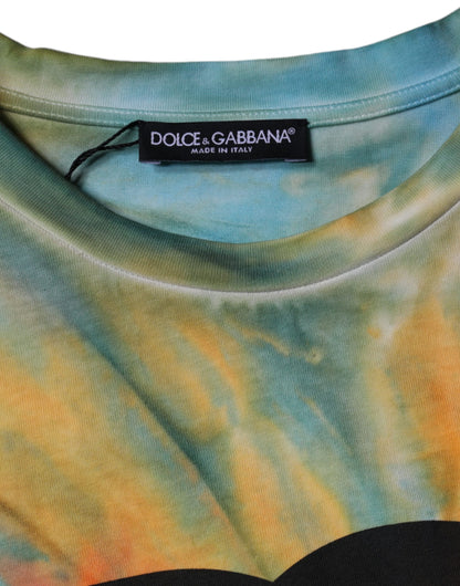 Багатоколірна бавовняна футболка з логотипом Dolce &amp; Gabbana Tie-Dye