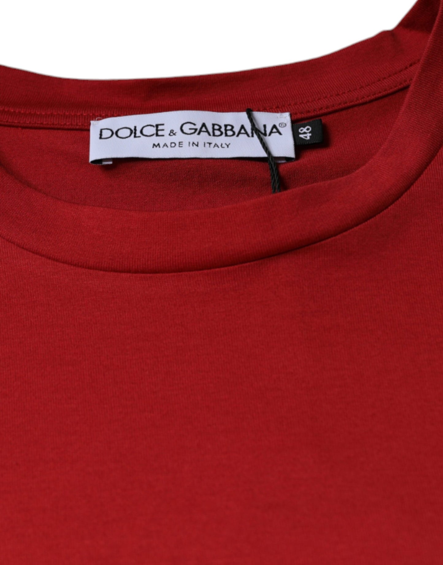 Червона бавовняна футболка з круглим вирізом із принтом логотипу Dolce &amp; Gabbana DG