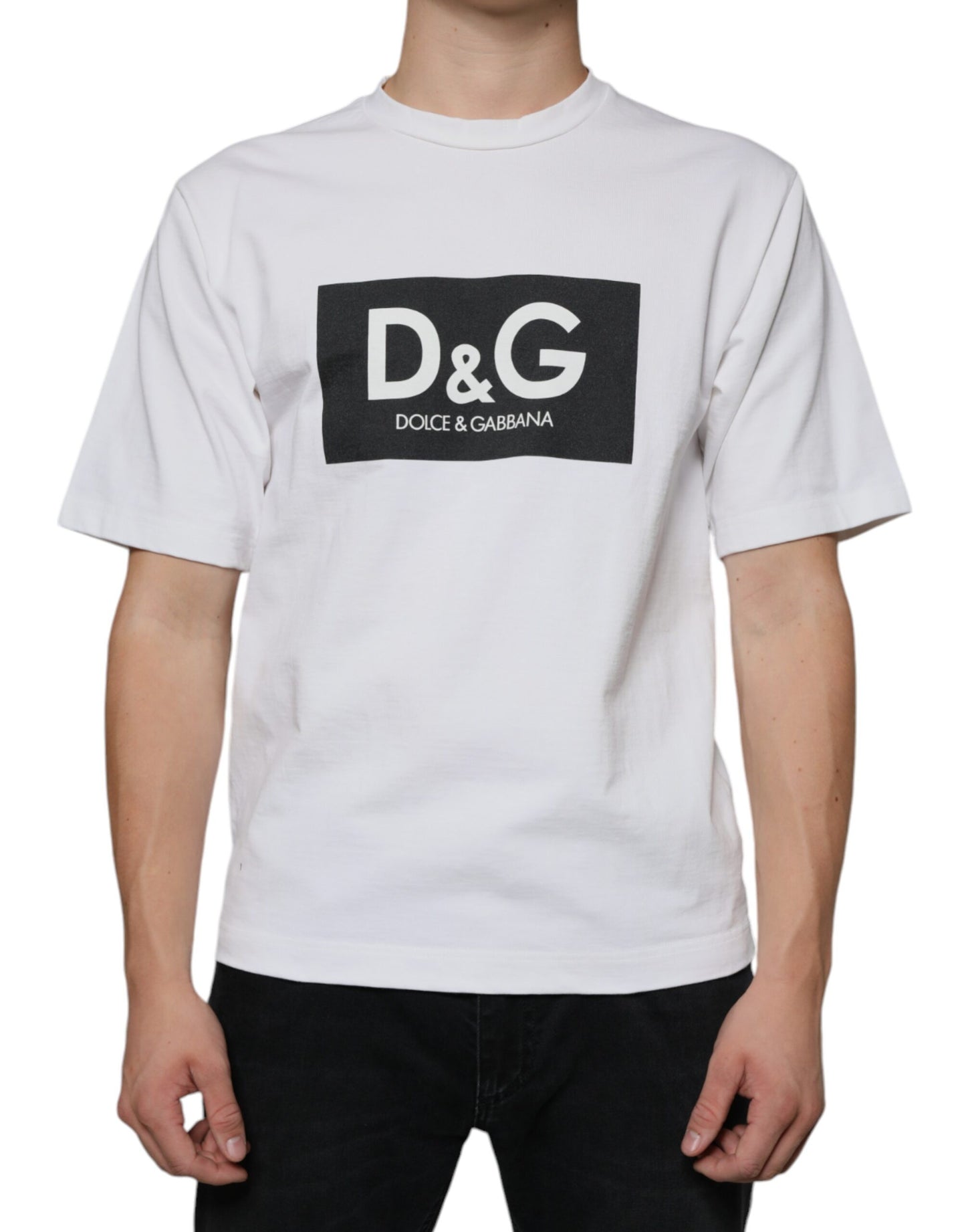 Повсякденна футболка Dolce &amp; Gabbana з білої бавовни та логотипом DG