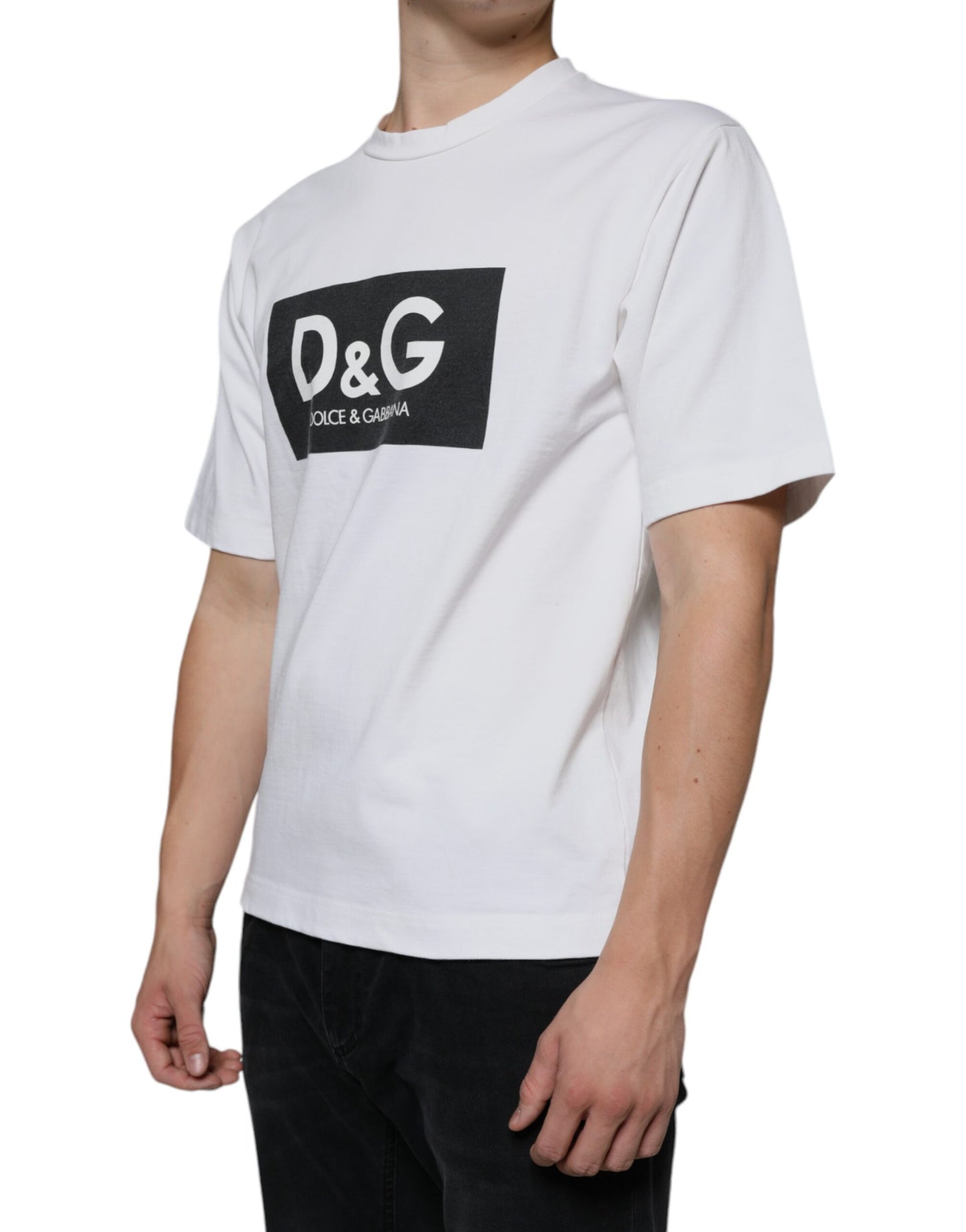 Повсякденна футболка Dolce &amp; Gabbana з білої бавовни та логотипом DG