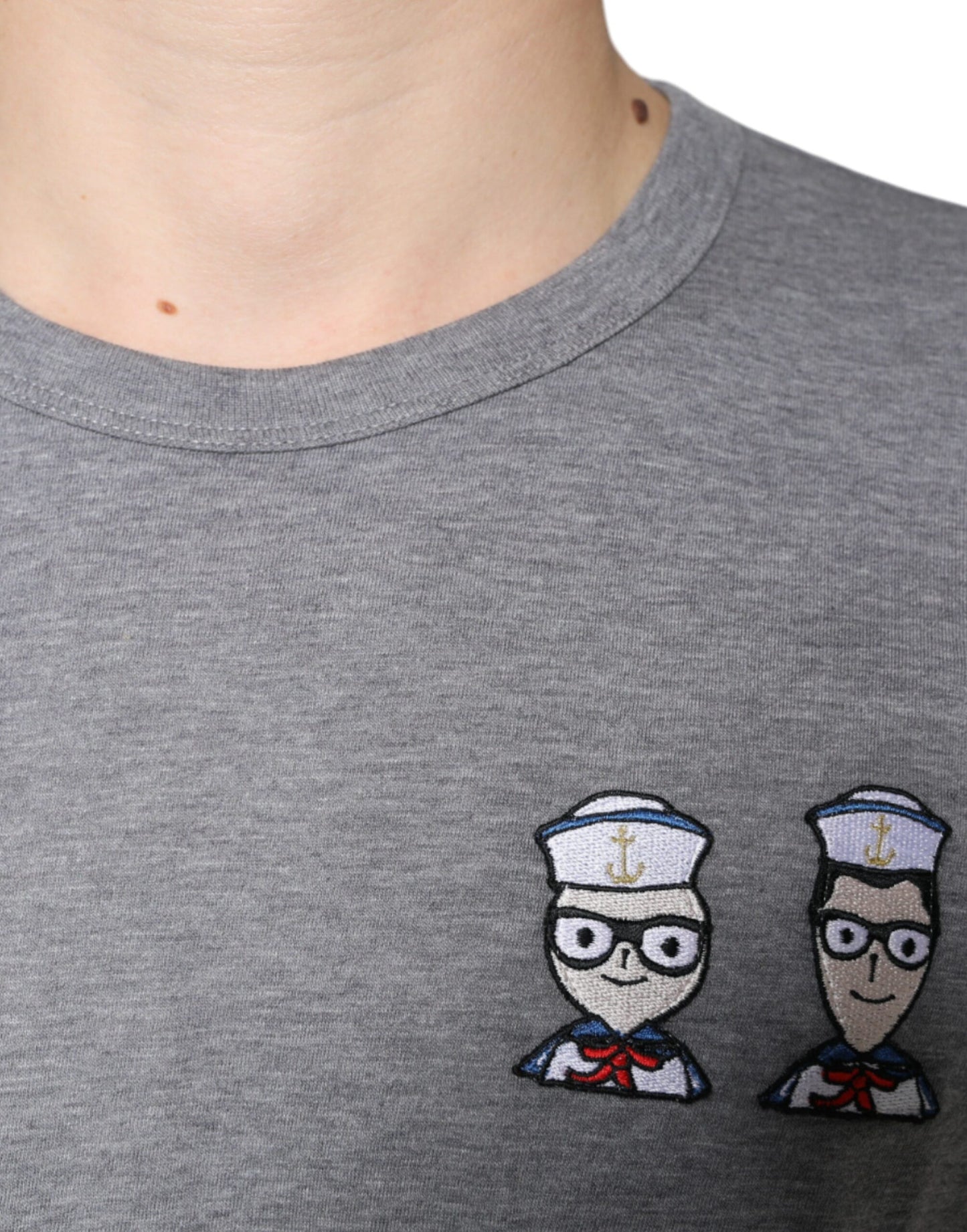 Сіра бавовняна футболка Dolce &amp; Gabbana #DGFamily з короткими рукавами