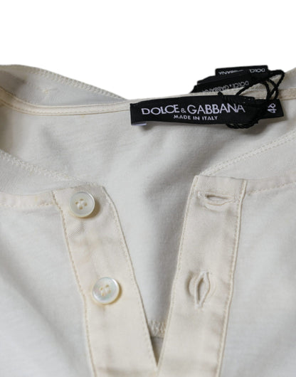 Бавовняна футболка Dolce &amp; Gabbana Off White з короткими рукавами