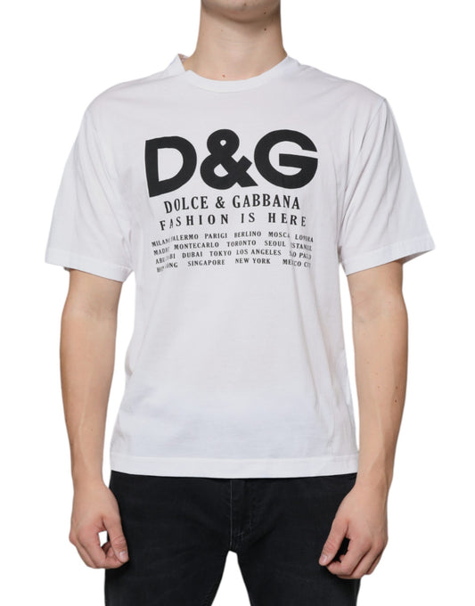 Повсякденна футболка Dolce &amp; Gabbana з білої бавовни та логотипом DG