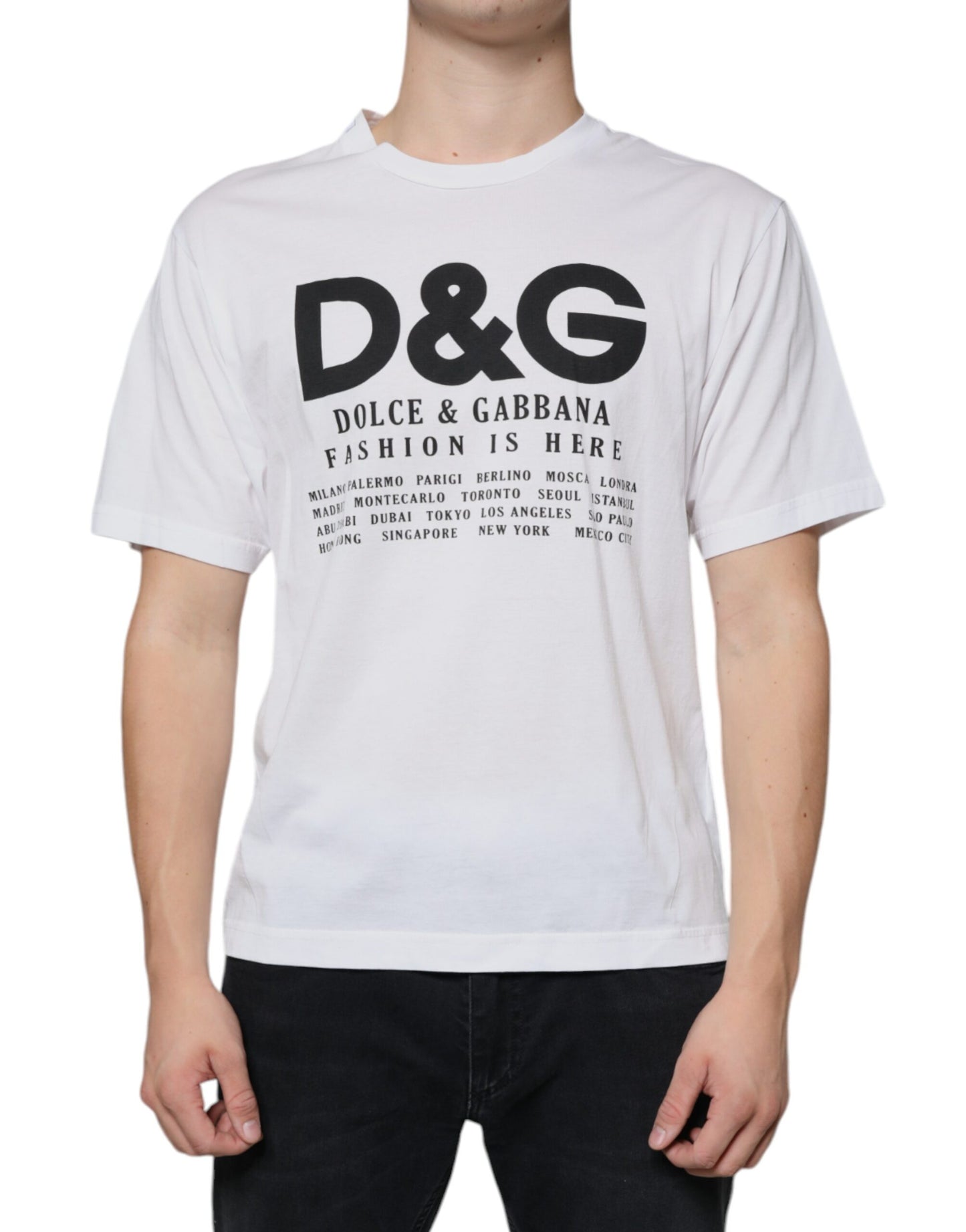 Повсякденна футболка Dolce &amp; Gabbana з білої бавовни та логотипом DG